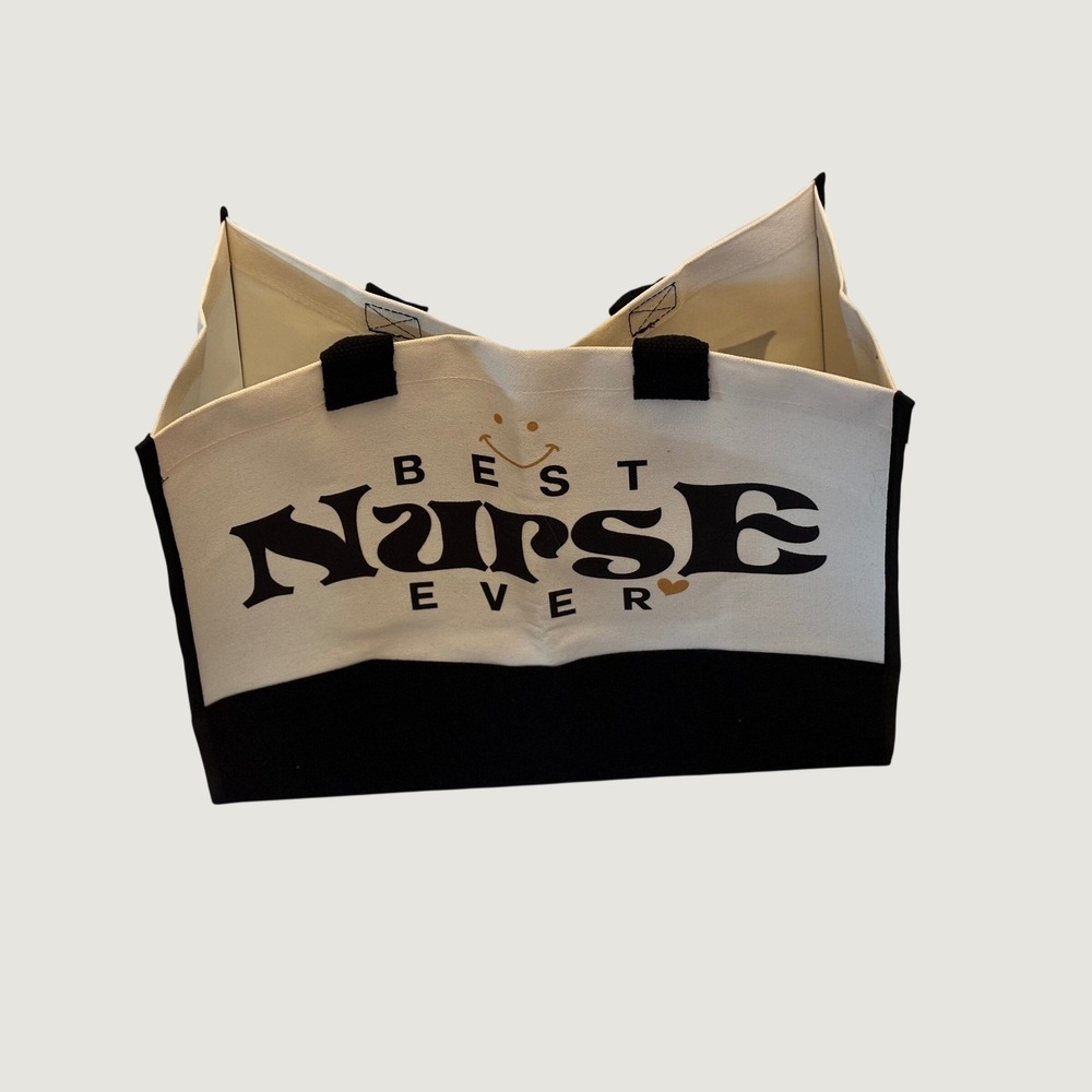 Best Nurse Ever Canvas Tote Bag New Reusable Gift Shopping Beach Work View 3